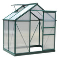 UV-Proof Polycarbonate Garden Greenhouse with Window and Sliding Door, 190x132x201cm - Borge' Group Limited
