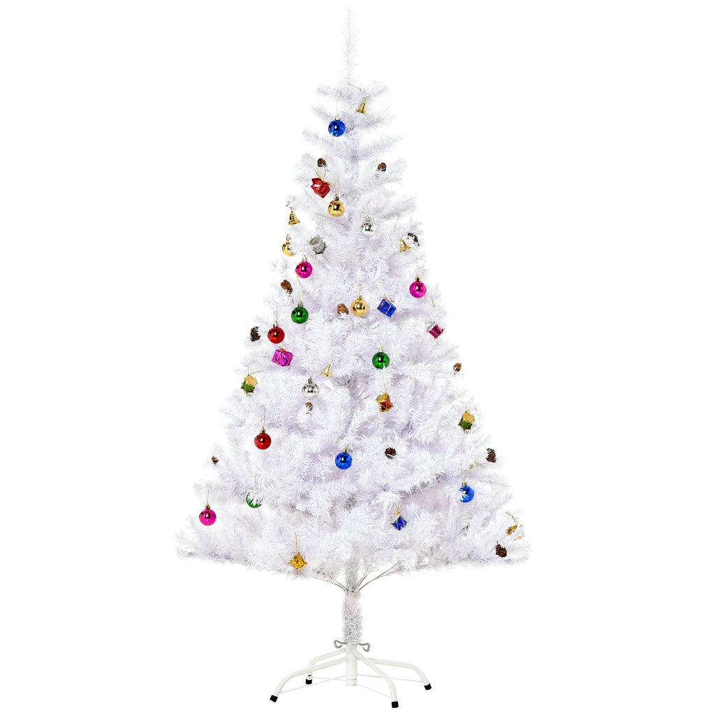 Christmas tree 150 cm with 680 decorated branches, white - Borgè