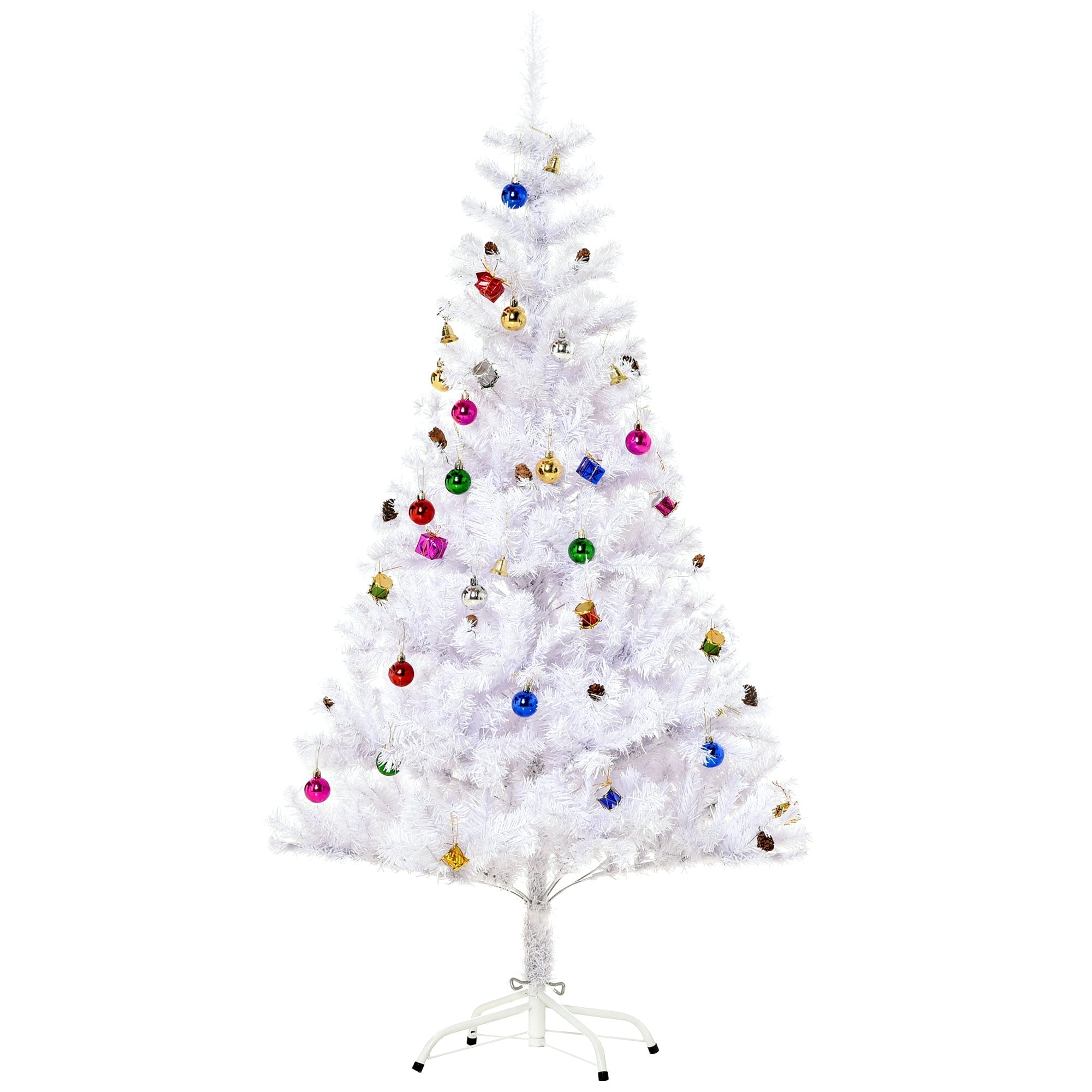 Christmas tree 150 cm with 680 decorated branches, white - Borgè