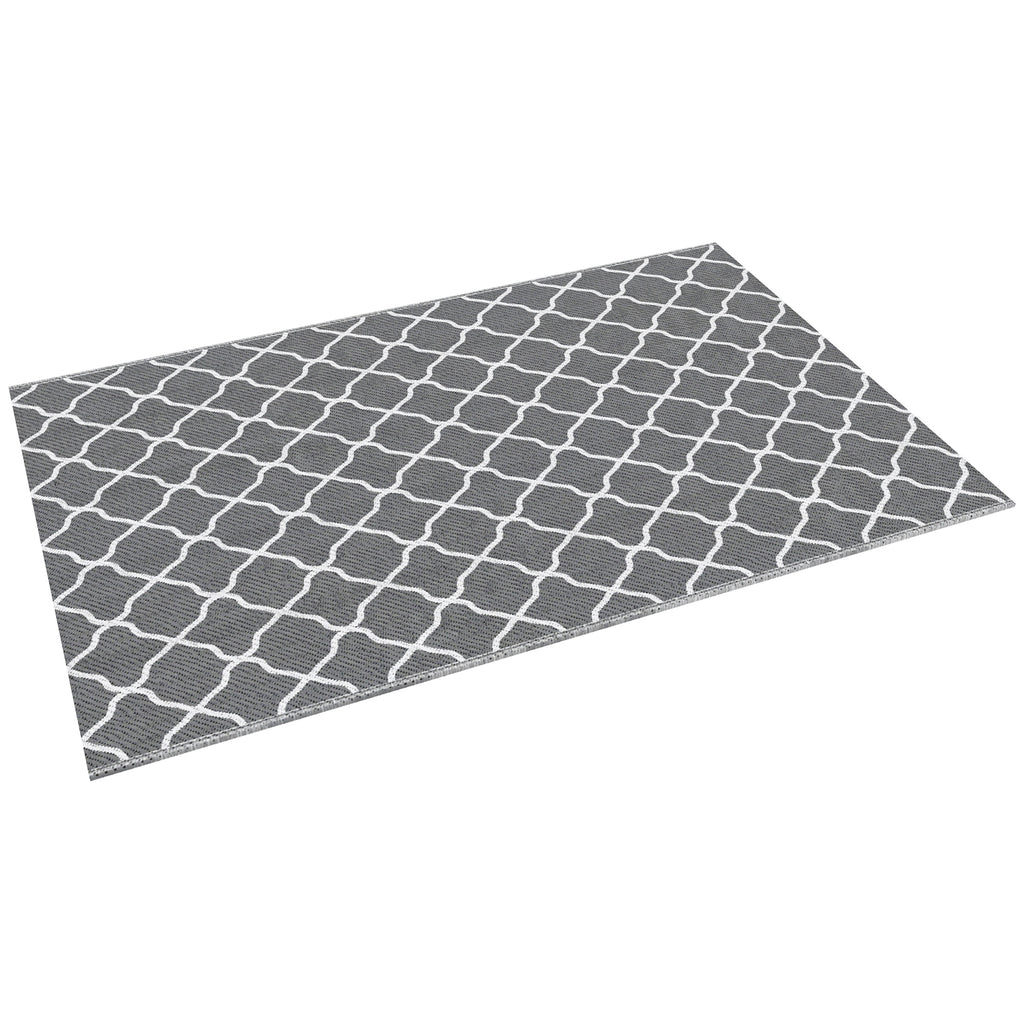 Outsunny outdoor carpet 182x274 cm folding and reversible, in gray and white polypropylene - Borgè