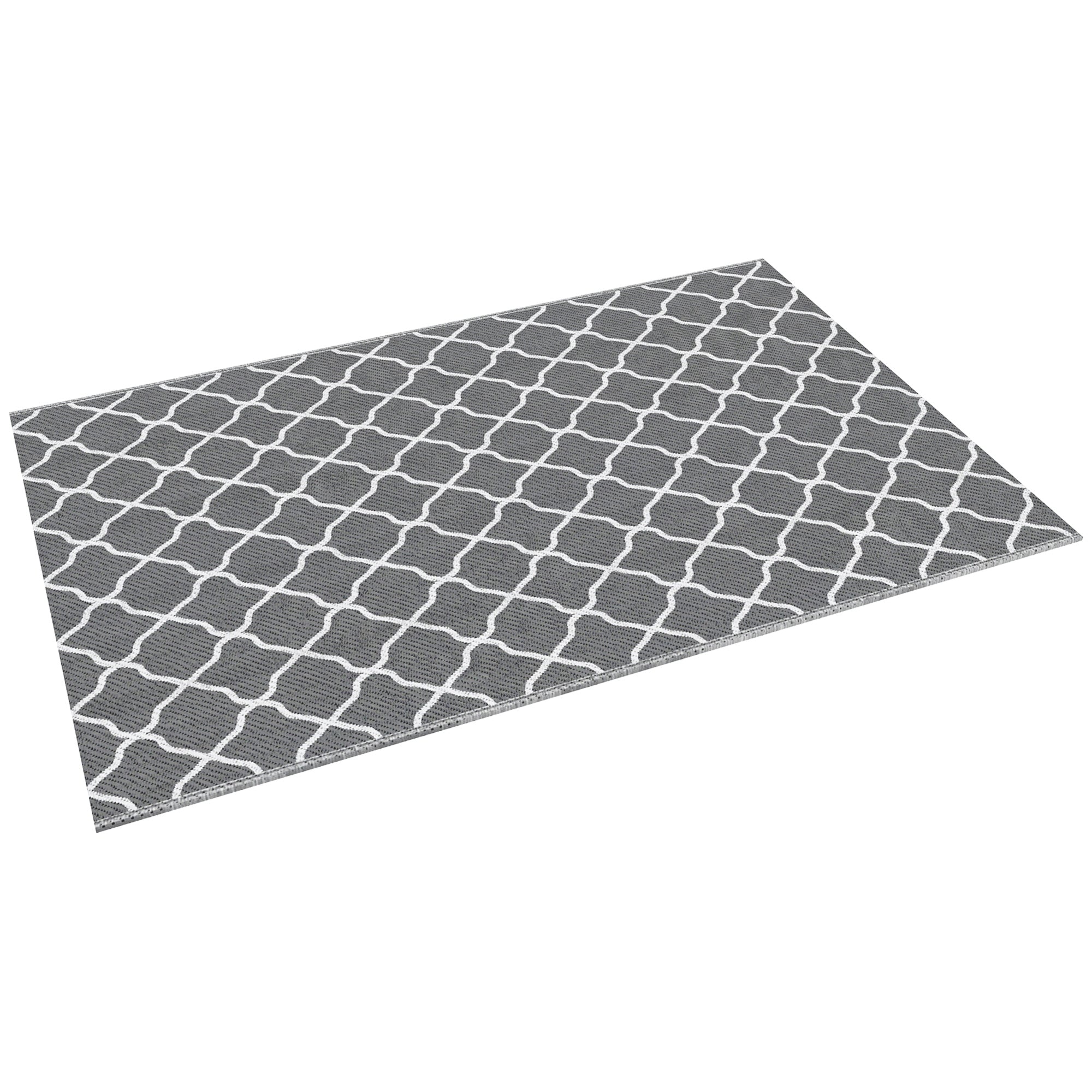 Outsunny outdoor carpet 182x274 cm folding and reversible, in gray and white polypropylene - Borgè