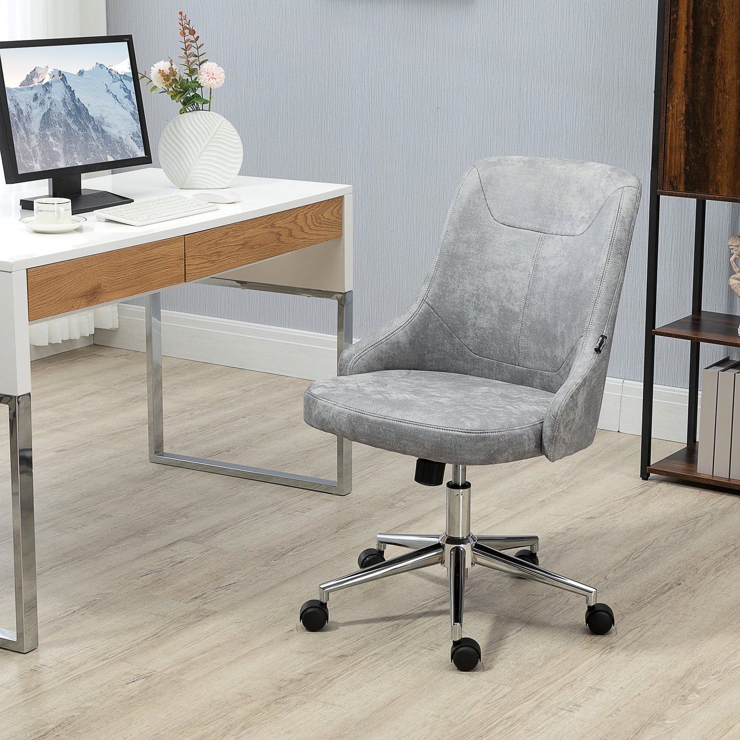 VIP SEAR FROM OFFICE ADJUSTABLE WITH GIREVANTY FUNCTION AND INCLIBLE AT 360 Â°, 56x63x85-95 cm, Gray - Borgè