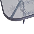 Garden Table with Umbrella Hole, Outdoor Furniture in Metal and Glass 140x80x70cm Grey - Borge' Group Limited