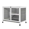 Wooden Rabbit Hutch with 2-Story House, Ramp and Pull-Out Tray, 91.5x53. 3x73cm - Borge' Group Limited