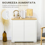 Homcom Multiuse mobile with 2 levels in chipboard and adjustable shelf, 80x37x75cm - Borgè