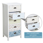 Vintage cabinet chestnut with 5 Fantasy drawers, 46x34x97.5cm - Borgè