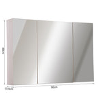 Kleankin 3 doors wall unit with octal with oak mirror 90x60x13.5 cm - Borgè