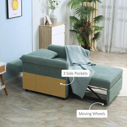 Homcom Single Bed Armchair With Towards Adjustable in 4 positions and padded seat, 96x84.5x87.5 cm, green - Borgè