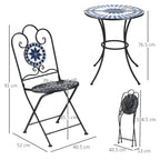 MOSAIC | 3 Pcs Garden Table and Chairs Set - Borgè