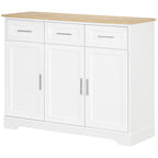 Homcom Modern Credenza with 3 drawers and 3 MDF doors and chipboard with adjustable shelf, 101x39x82 cm, white - Borgè