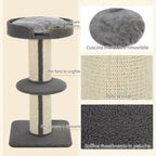 Cat Tree for cats with Scratch Pole and rope sisal - Grey - Borge' Group Limited