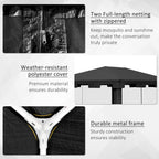 Outsunny Gazebo 4x3 m folding with mosquito net and 2 inputs, in metal and pe, dark gray - Borgè