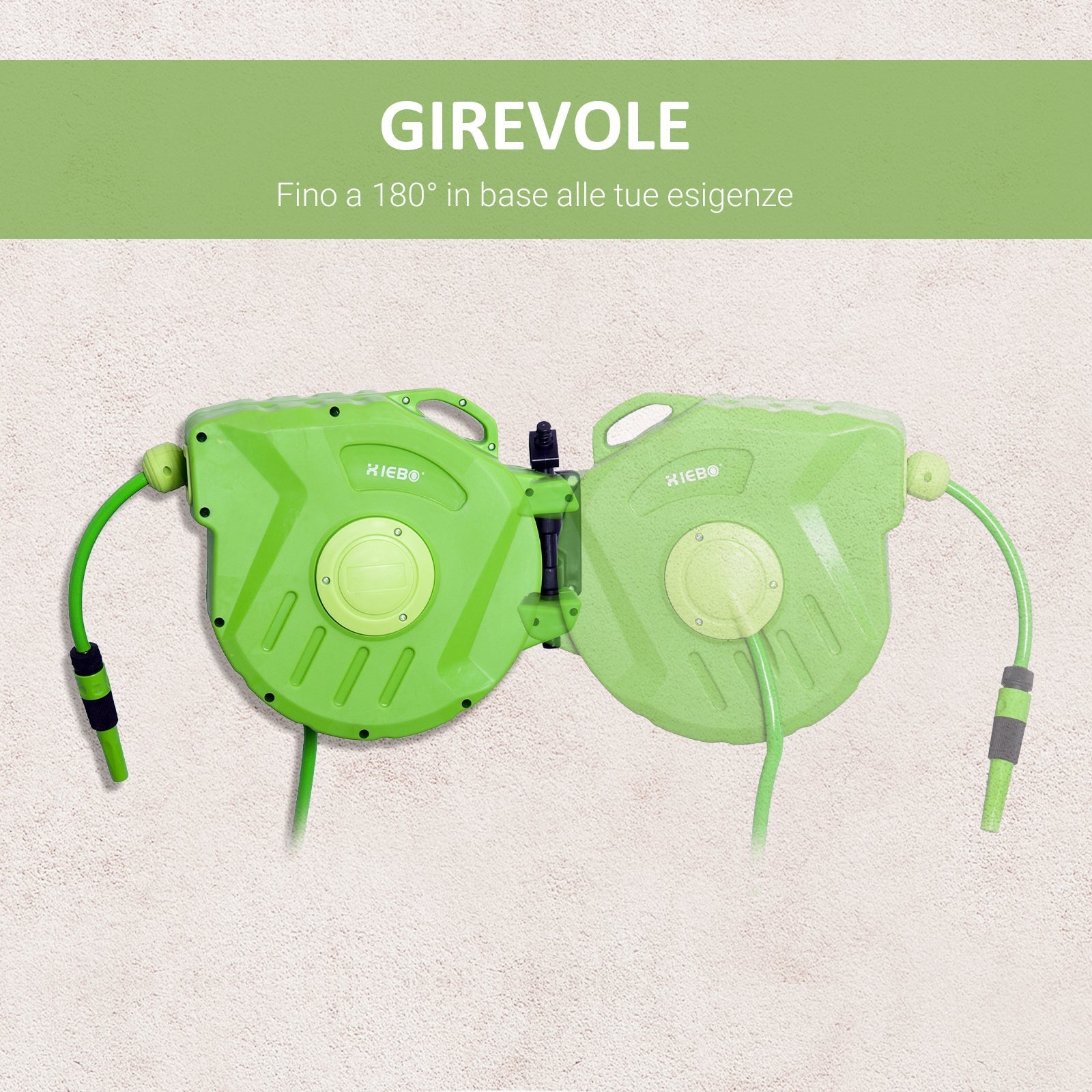 Portable Wall Mounted Hose Reel with Automatic Rewind 15m - Borge' Group Limited