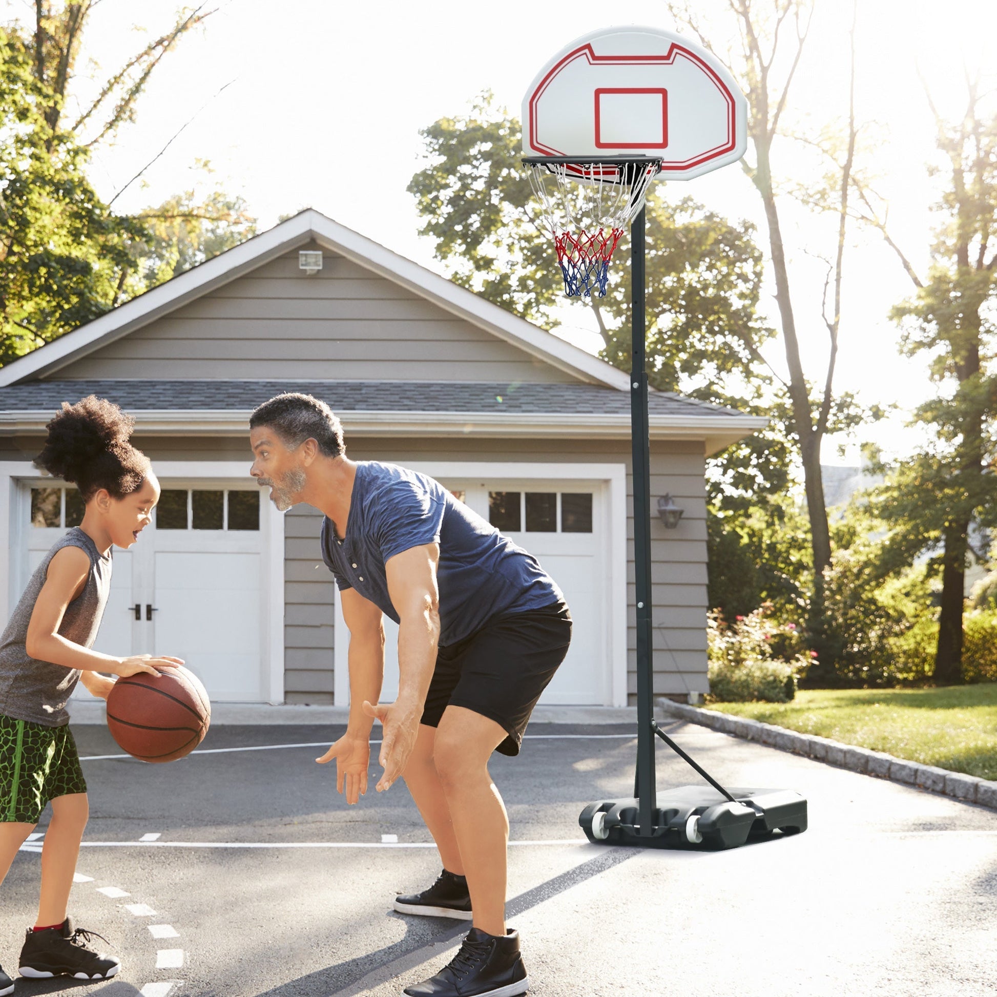 outdoor basketball basketball with support and adjustable height in steel - Borgè