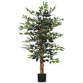 Artificial Fico plant from 130 cm to 702 leaves and 3 trunks with Ø15x12.5 cm pot, for interiors and outdoors - Borgè