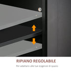 Black Kitchen Trolley with drawers 111x44.5x82.5 cm - Borgè