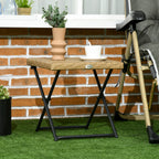 Outsunny Garden Table Folding saving in Rattan Synthetic and Steel, 40x40x40cm, Wicker color - Borgè