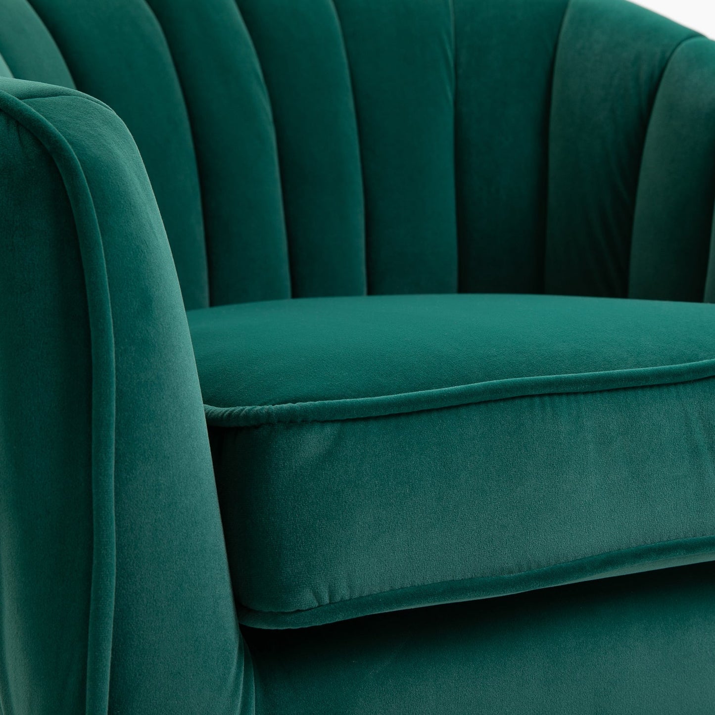 Homcom green velvet armchair with golden metal legs - Borgè