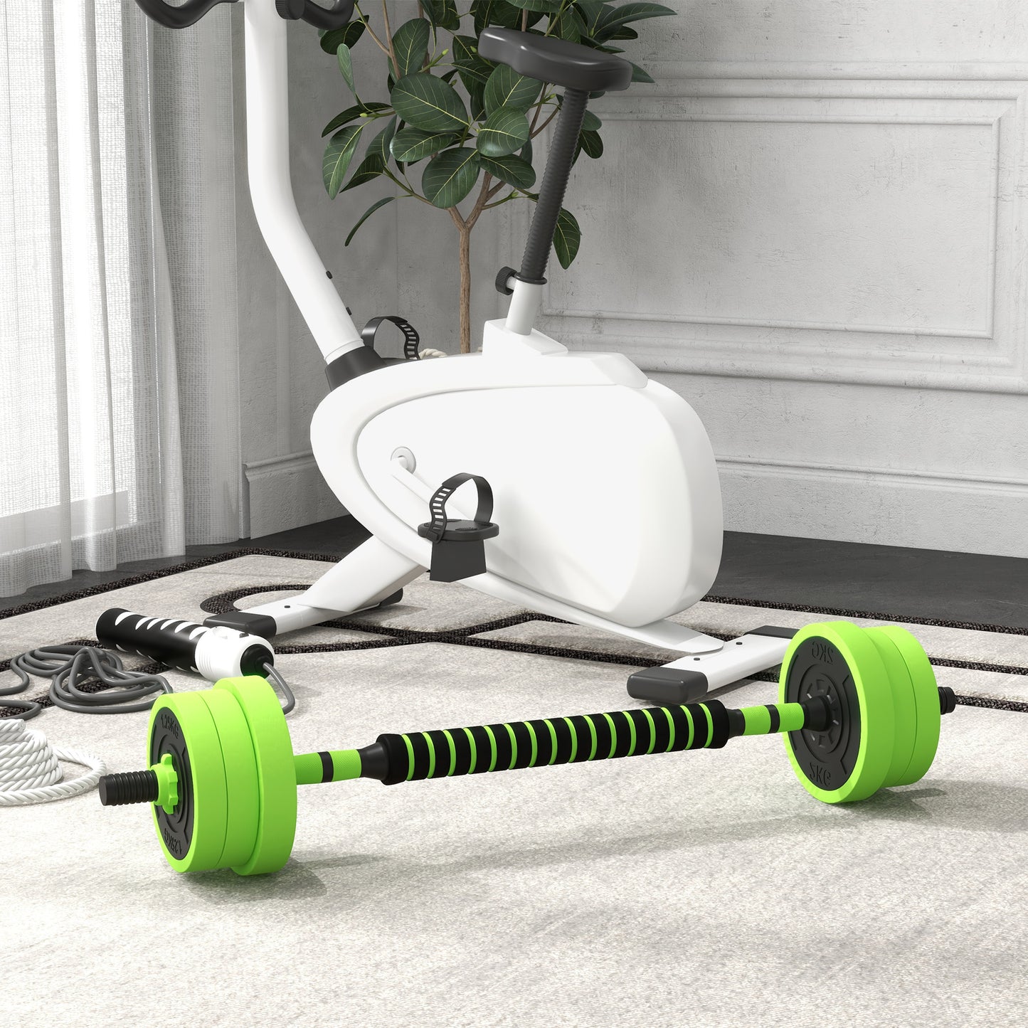 SportNow gym weights set 4 in 1 total 40kg, usable as kettlebell, dumbbells and barbells - Borgè