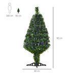 Artificial Christmas tree with 90 pvc branches and 90cm optical fiber, green - Borgè