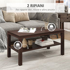 Homcom classic rectangular lounge table with wooden storage shelf 90 Ã— 45 Ã— 44.5cm - Borgè