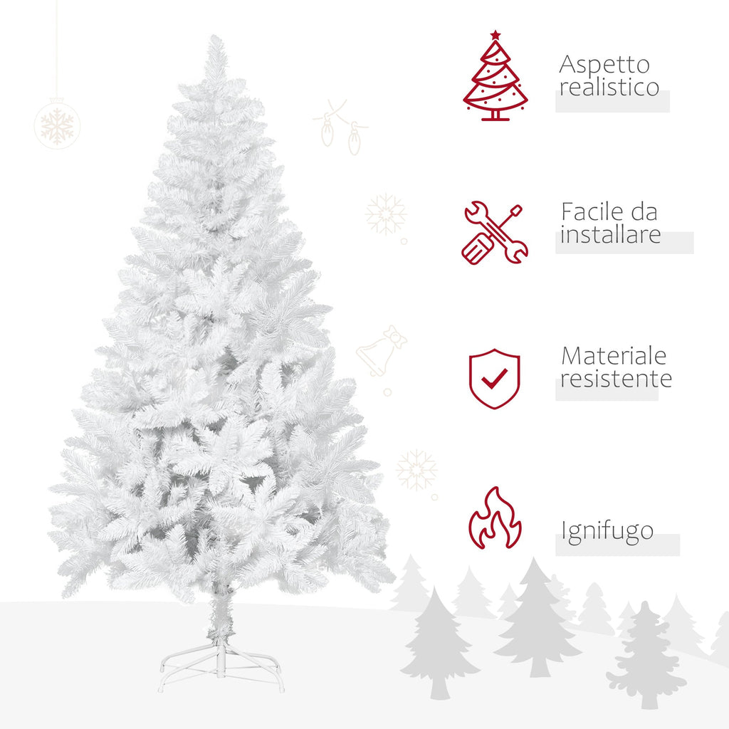 White Christmas tree with 550 pvc branches for internal use, Ã˜116 x 180cm - Borgè