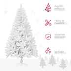 White Christmas tree with 550 pvc branches for internal use, Ã˜116 x 180cm - Borgè