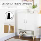 Mobile Mobile Board Wooden Wood Road with open shelf, Design Shoeing Wardrobe for Entrance, 60x30x92cm - Borgè