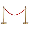 Gold Stainless Steel Retractable Bollard | with Red Rope | ф32 x 95cm - Borgè