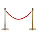 Gold Stainless Steel Retractable Bollard | with Red Rope | ф32 x 95cm - Borgè