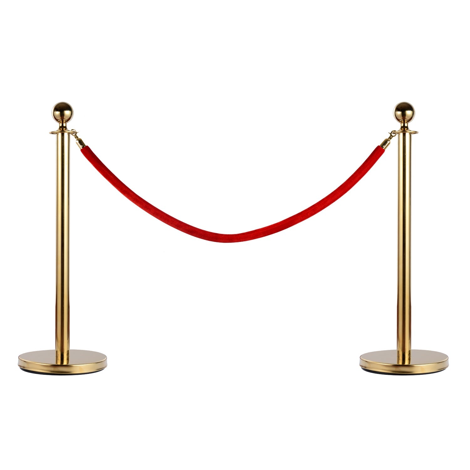 Gold Stainless Steel Retractable Bollard | with Red Rope | ф32 x 95cm - Borgè