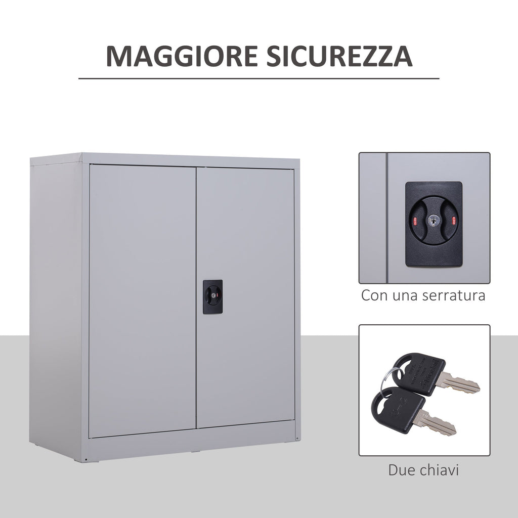 Vadgetto Portodocumenti cabinet with steel, Grey, 80x40x92.5cm safety closure closure - Borgè