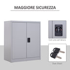 Vadgetto Portodocumenti cabinet with steel, Grey, 80x40x92.5cm safety closure closure - Borgè