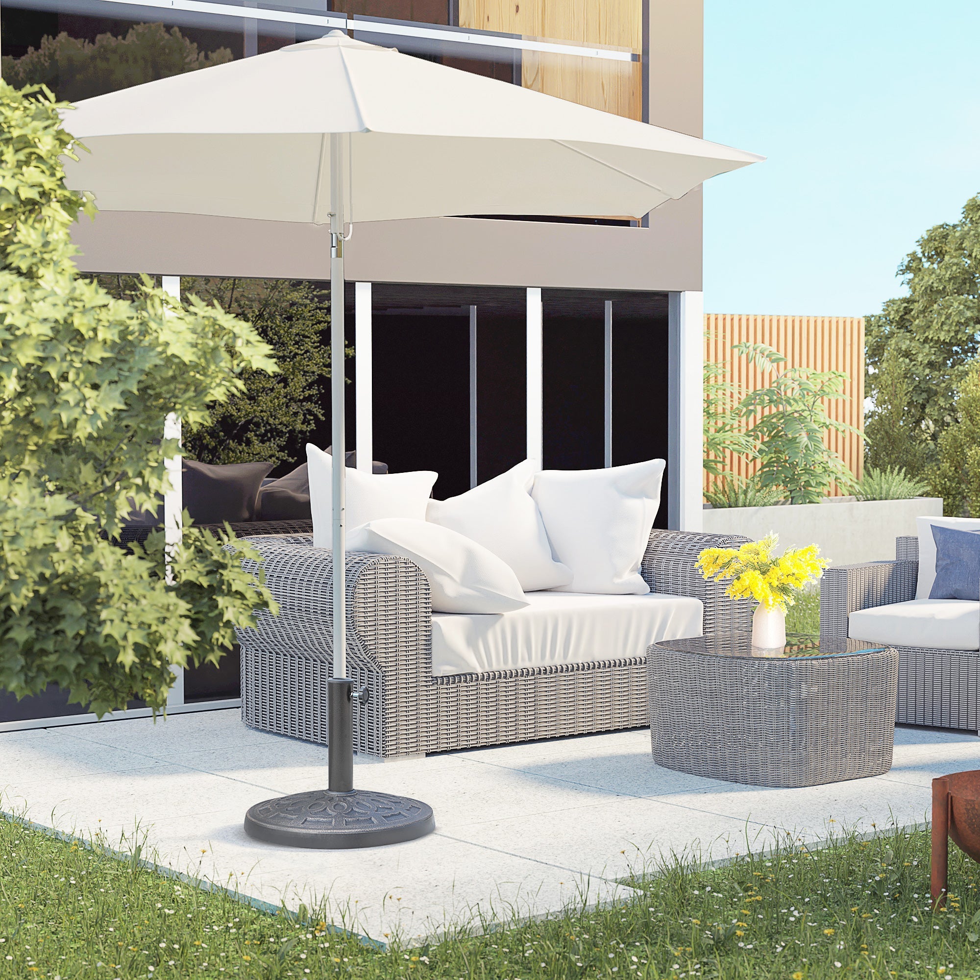 Round Garden Umbrella Base in Resin Ø44 × 33cm - Borge' Group Limited