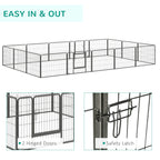 Pawhut fence for dogs and puppies with 16 modular panels and 2 inputs, 80x1.5x60cm - Borgè
