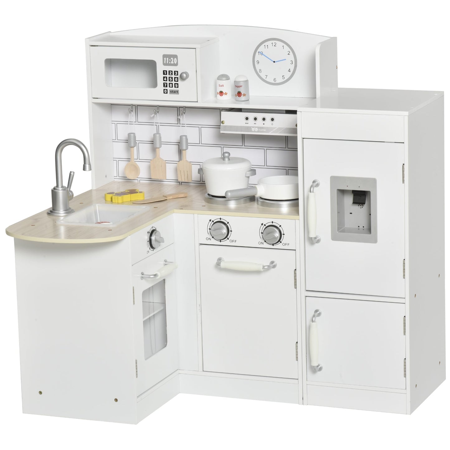 Kitchen toy for children from 3 years upwards in wood, white - Borgè