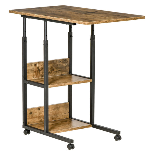 Living Room Table to C Industrial Style, Design Bottle Adjustable Height - Rustic Marrone - Borgè