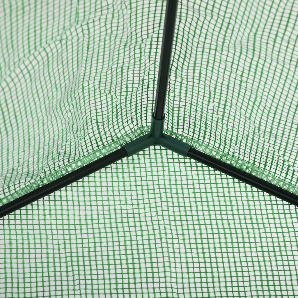 Outsunny Garden greenhouse in steel and plastic PE with 4 shelves, ropes and pickets, 141x72x191 cm, green - Borgè