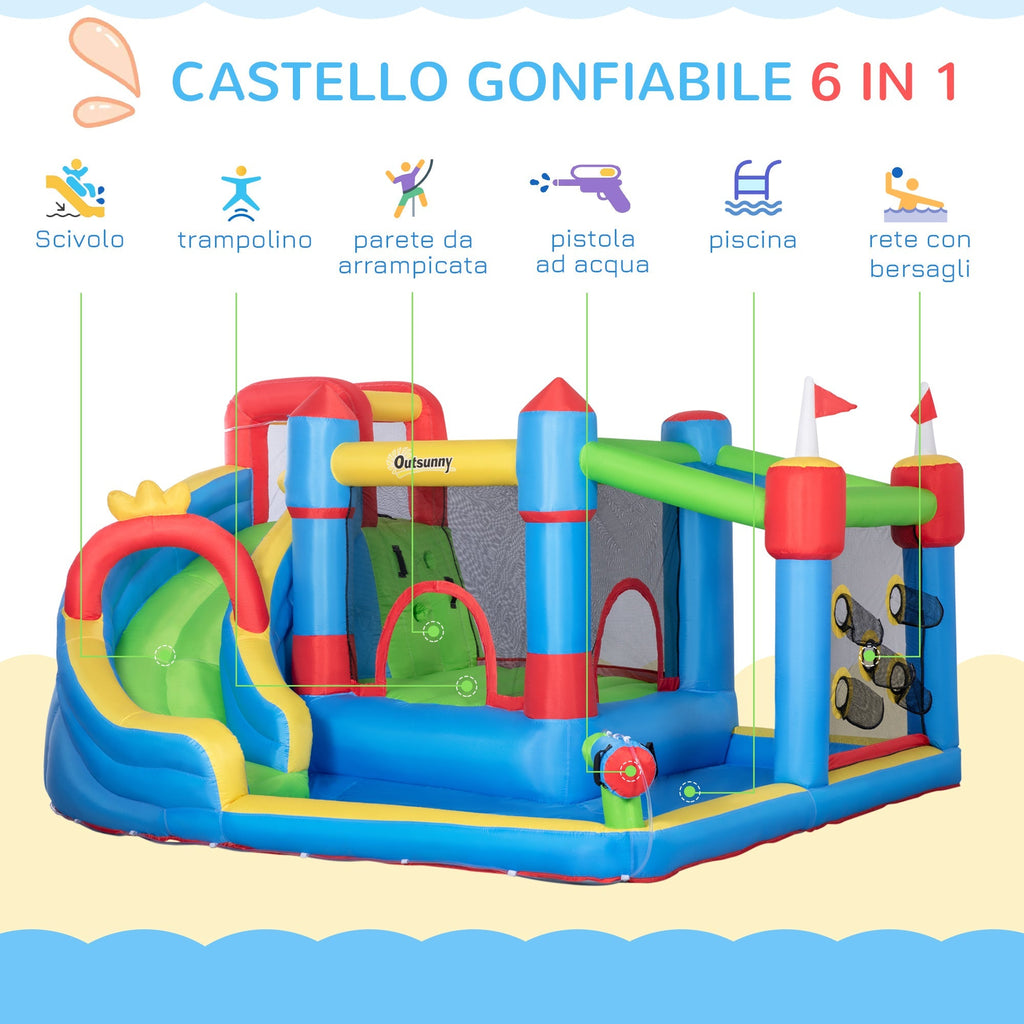 Inflatable Castle for Children with Slide, Trampoline and Pool, 390x300x197cm - Borge' Group Limited