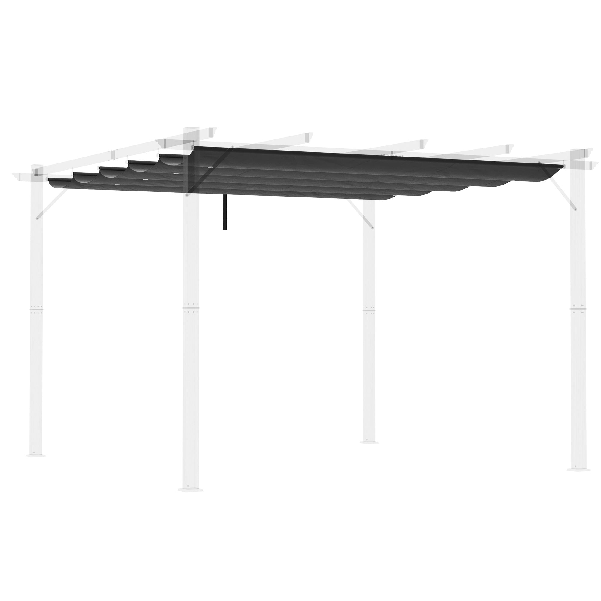 3x3m Garden Gazebo Replacement Canopy with 10 Holes, Polyester Cover, Grey - Borge' Group Limited