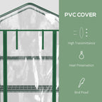 Vertical Plant Greenhouse with 4-Tier Shelf in Steel and White PVC, 69x50x165cm - Borge' Group Limited