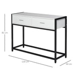table console for entrance with 2 drawers in white wood and black metal - Borgè