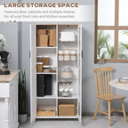Modern Care of 2 Doors with adjustable shelves in wood and glass, 76x36x160cm, white - Borgè
