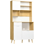 Homcom Kitchen pantry in chipboard with cabinets, drawers, adjustable shelves and Appendino, 93x40x180 cm - Borgè