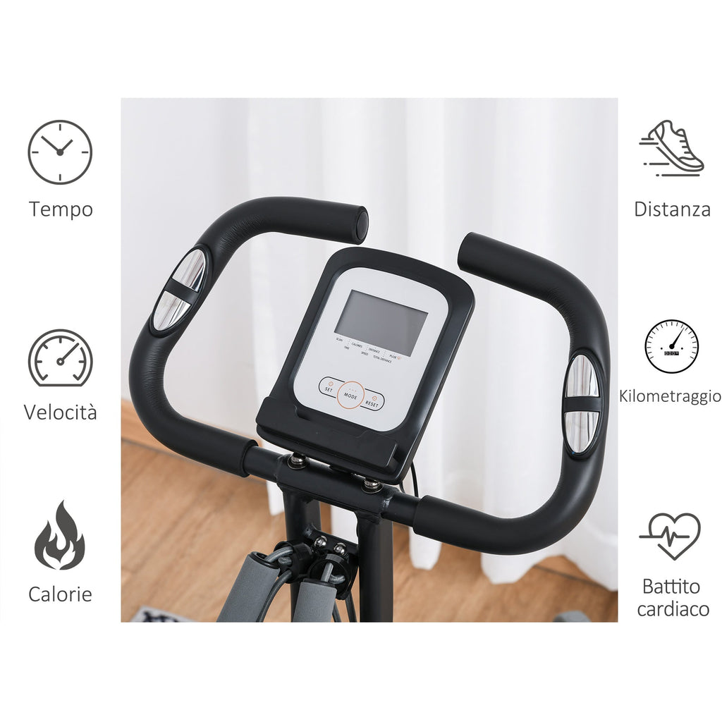 folding bike with backrest, elastic bands and Grey LCD display - Borge' Group Limited