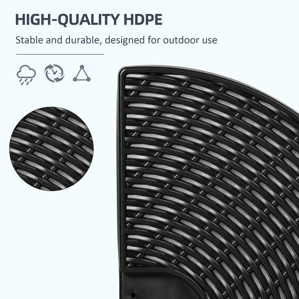4-Piece HDPE Water and Sand Fillable Umbrella Base, Ø100x8cm, Black - Borge' Group Limited
