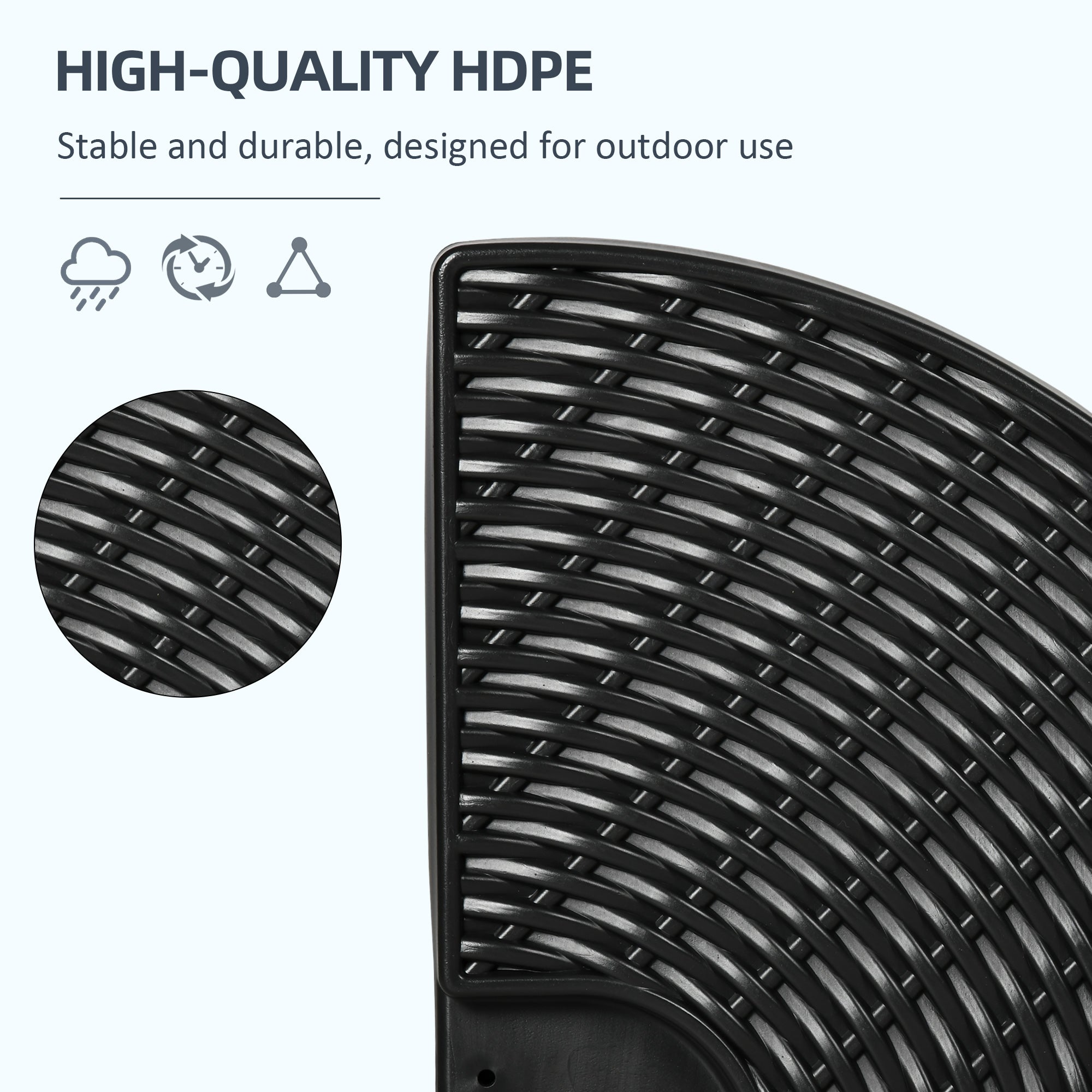 4-Piece HDPE Water and Sand Fillable Umbrella Base, Ø100x8cm, Black - Borge' Group Limited