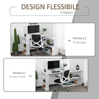 corner desk with 5 white shelves 120 x 100 x 74.5cm - Borgè
