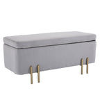 interior container bench with padded seat and gold lacquered feet, modern and elegant design, 100 x 40 x 42cm - Borgè