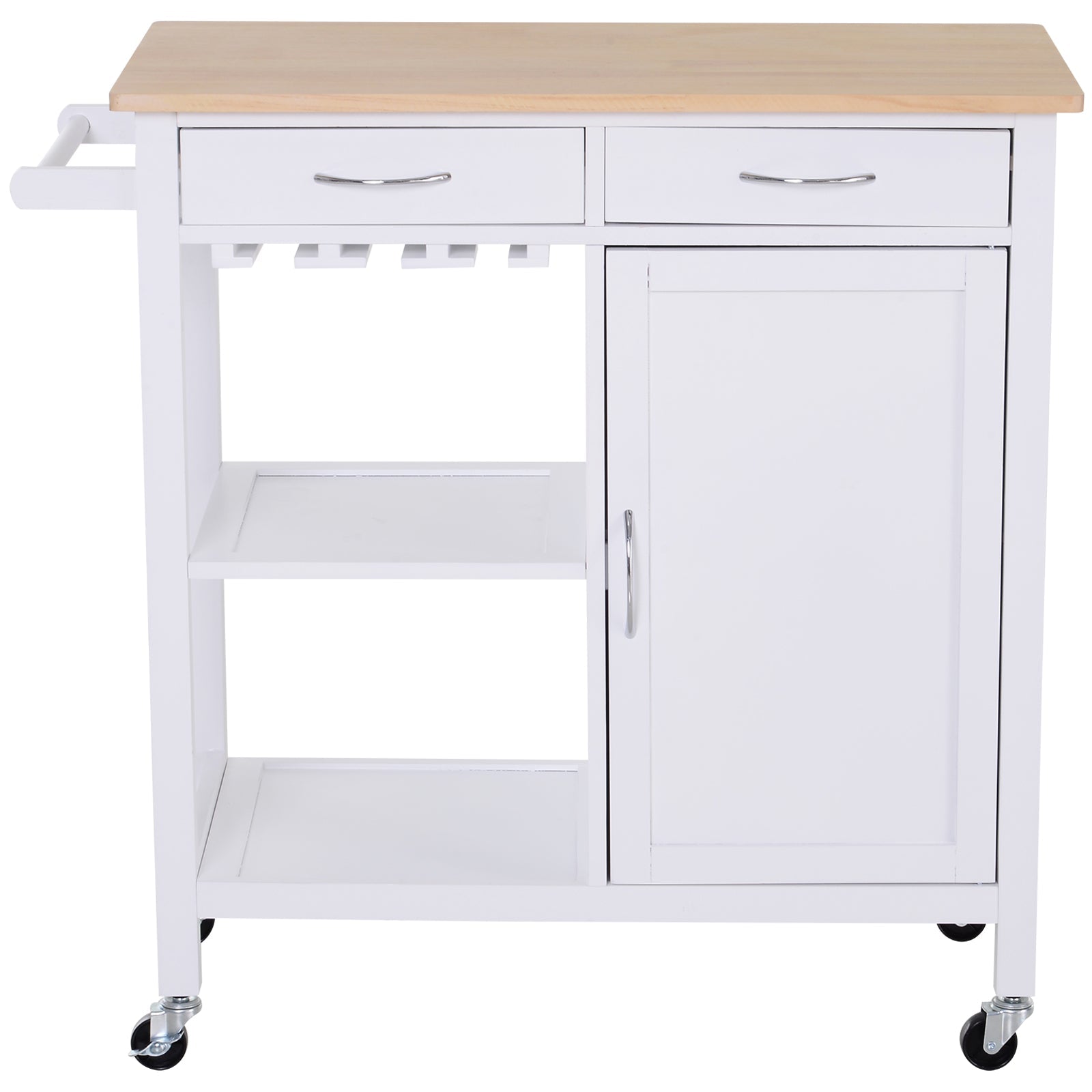 Classic Kitchen Cart With Drawers and Wooden Wooden Spaces 89x40x84cm - Borgè